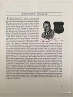 Fighter General Raymond Toliver signed page