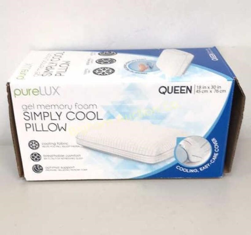 Purelux Gel Memory Foam Cool Pillow Queen Size
