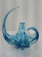 Vintage Blue Chalet Glass Vase