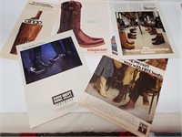 Lot of Vintage Cowboy Boot Ads