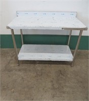 NEW 4' S/S 2 TIER WORK TABLE APPROX. 4' X 2'