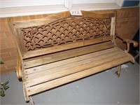 Wood & Iron Park Bench on the Front Porch 50"