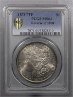 1878-P Morgan Dollar 7TF REV OF 1878 PCGS MS64