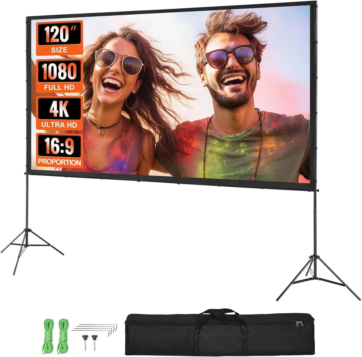 VEVOR 120 inch 16:9 4K 1080 HD Projector Screen