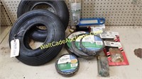 Lawnmower Tires and Various Parts - 4.80/4 00,