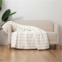 Berkshire Faux Fur Blanket, (96x90 inches White)