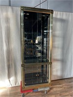 Baker Mastercraft Brass & Lacquer Curio Cabinet