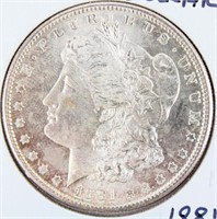Coin 1881-S  Morgan Silver Dollar BU