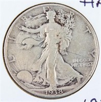 Coin 1938-D Walking Liberty Half Dollar Fine