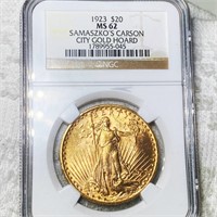 1923 $20 Gold Double Eagle NGC - MS62 SAMASZKO