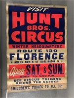 Hunt Bros Circus Poster 28"x40"