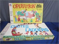 1965 Board Game Operation & 1972 Chutes And