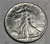 1940 AU Grade Walking Liberty Half Dollar