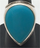 Silver Blue Stone Ring