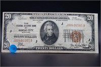 1929 $20 Kansas City Federal Reserve