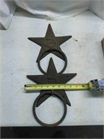 Two cast iron Stars 9 in across