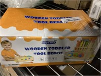 Wooden Kids Tool Set Toy, Toddler Tool Bench