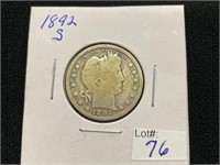 1892S Barber Quarter