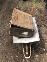 wheel barrow & ammunition box