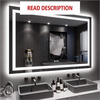 LOAAO 60X40 LED Bathroom Mirror  Anti-Fog