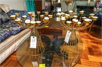 (2) Matching Gold Tealight Candelabra Trees