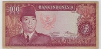 1960 Bank Indonesia 100  Rupiah +Gift! IN60c