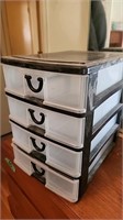 4 drawer sliding plastic organizer