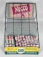 ANTIQUE NECCO WAFER WIRE METAL DISPLAY RACK SIGN