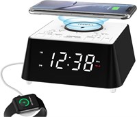 iTOMA Wireless Charging Alarm Clock Radio with