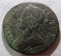 IRELAND Y2 PENNY 1754 PETE THE GREEK COIN