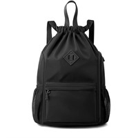 Valleycomfy Drawstring Gym Bag Black