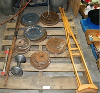 PALLET OF WEIGHT BARS AND WEIGHTS