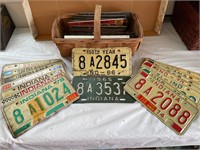 Large lot of vintage Indiana license plates