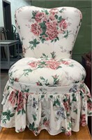 Floral Upholstered Vanity Chair