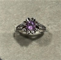 1.0 Ct Custom Natural Amethyst .925 Silver Ring