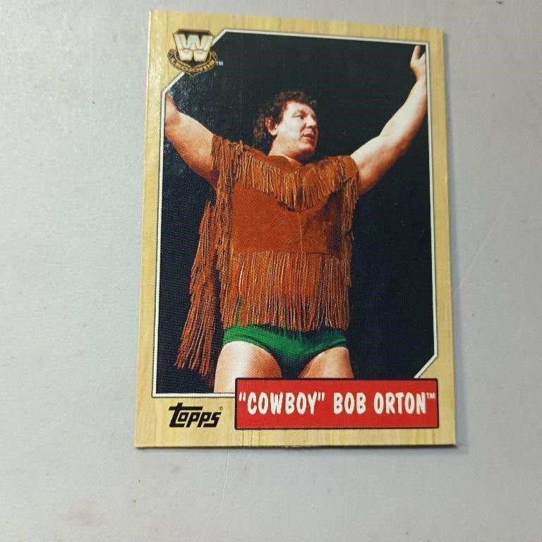 Cowboy Bob Orton IP Signed WWF Topps Heritage Card