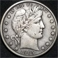 1905-P Barber Silver Half Dollar, Better Grade