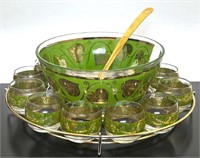 Mid century Punch Bowl Set by Culver