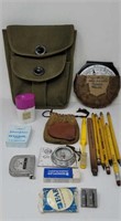 Military pilot's pouch with contents