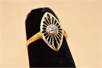Vtg 10kt Yellow Gold Ladies Diamond Ring .20ct