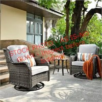 2 boxes Joyoung Gray 3-Piece Wicker Patio seating