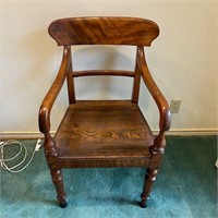 Vintage Oak Chair and Caned Chair