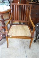 2X$ - Inlaid Cane Seated 19Th Century Arm Chairs