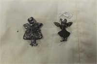 VINTAGE COWGIRL AND ANGEL PINS