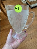 ETCHED GLASS PITCHER