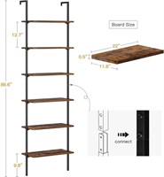 Odk 6-tier Ladder Shelf, 87 Inches Wall Mounted
