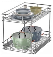 LOVMOR Cabinet Organizer, 2-Tier Pull Out Cabinet