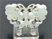 Art Deco Jade Butterfly Brooch