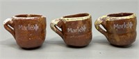 3 Markex Small Pottery Cups VTG