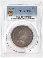 1795 Bust Half Dollar PCGS VF25 Very Nice Coin